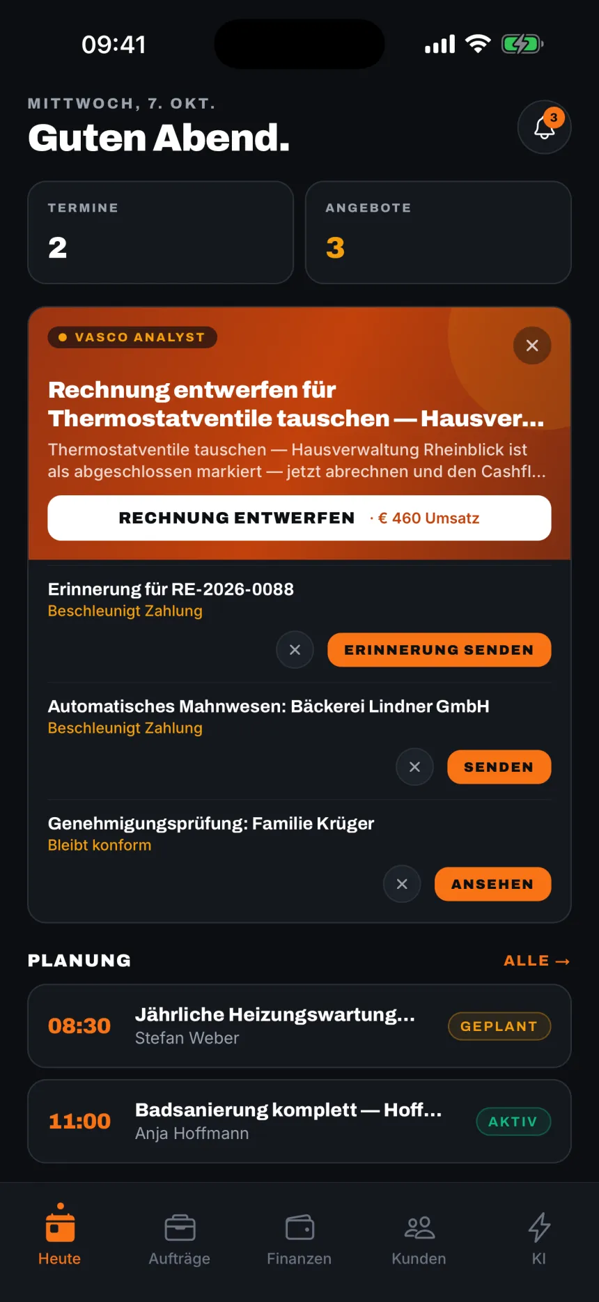 Angebote und Rechnungen, direkt vom Handy.