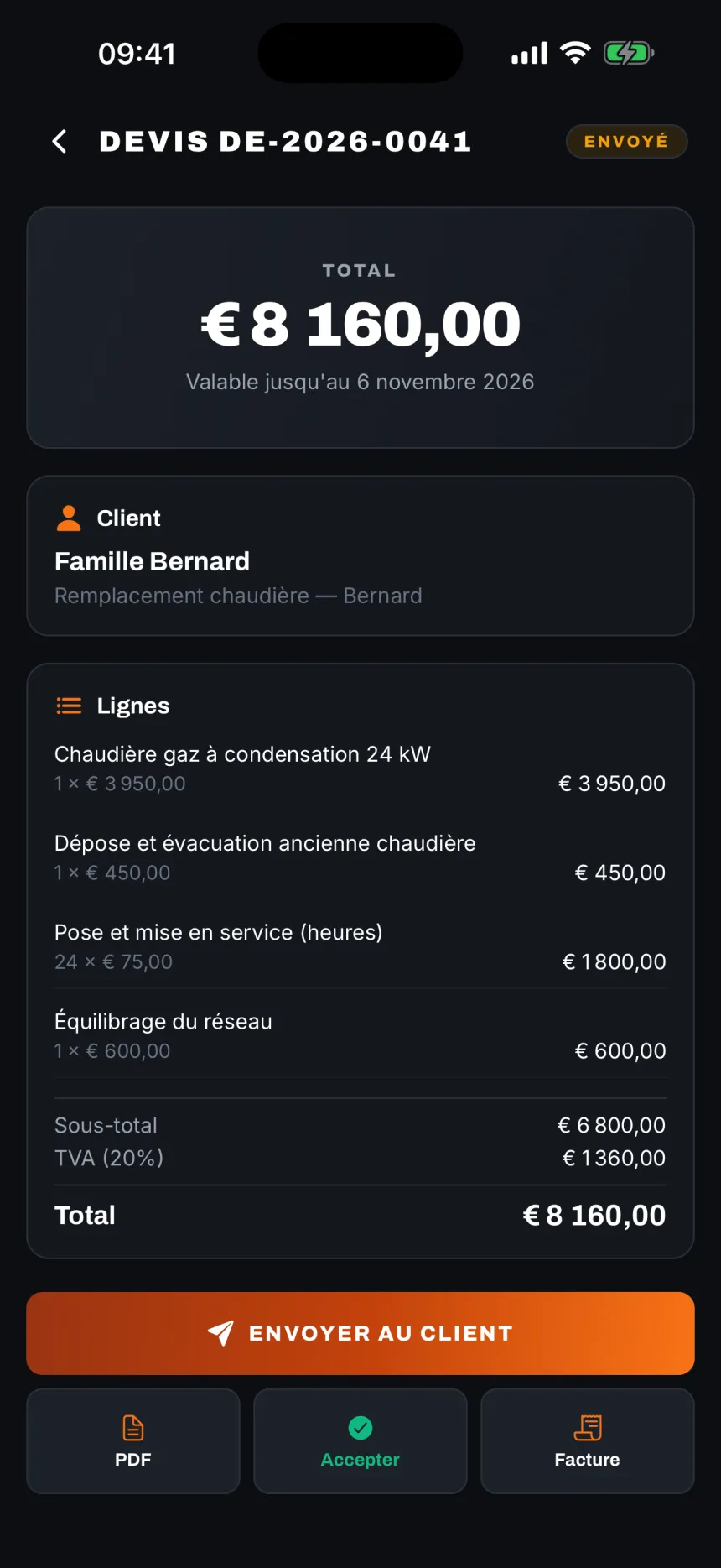 Le prix, sur place.