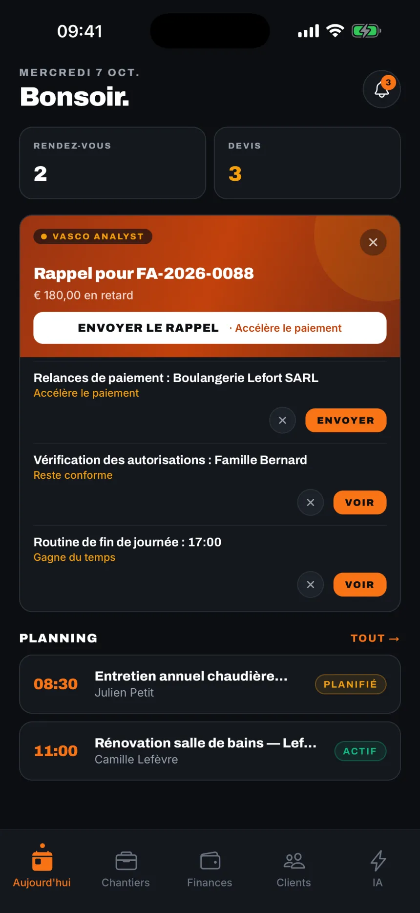 Devis et factures, depuis votre téléphone.