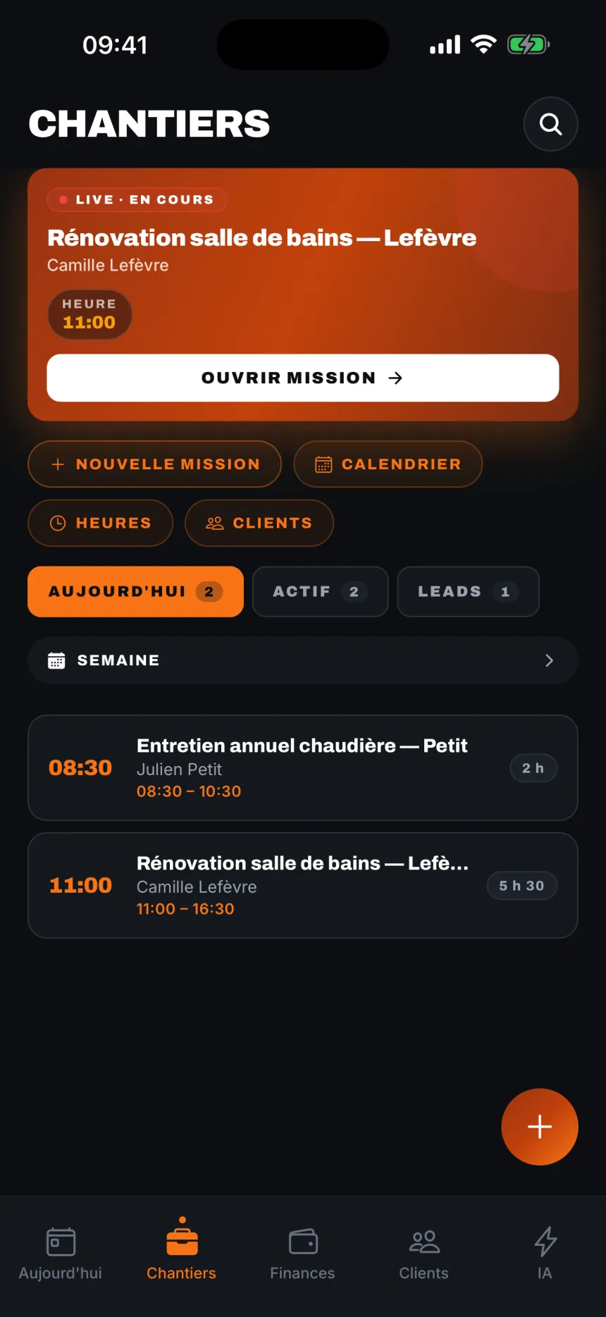 Des chantiers qui se facturent.