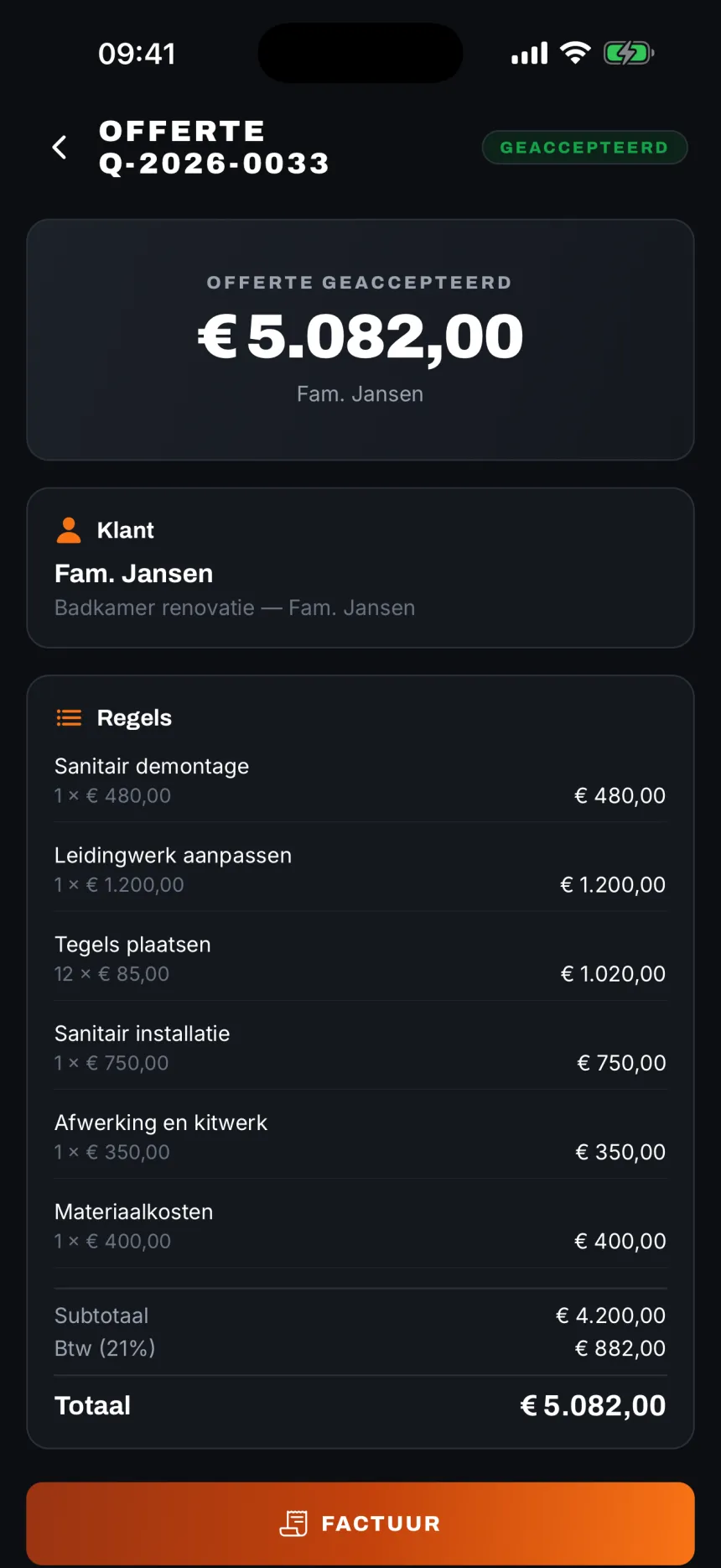 Prijs het op de klus.